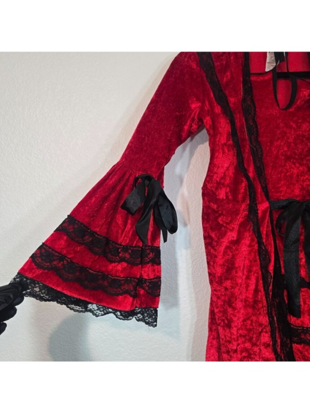 Strangeling Red Riding Hood Costume Dress Youth Large Velvet Gothic Cosplay - Picture 9 of 10